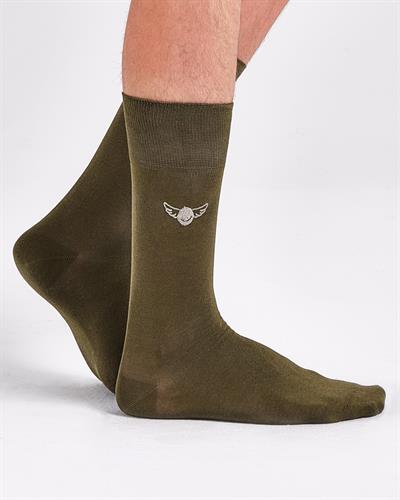 Haki Renkli Düz Merserize Çorap