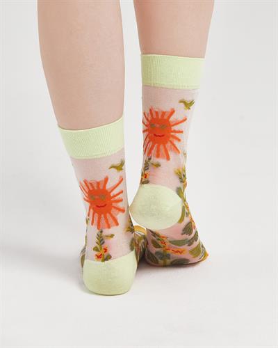 Kadın Japon Kore Tarzı Transparan Çorap  Çorap Güneş Desen