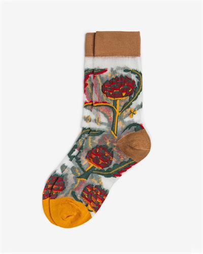 Kadın Japon Kore Tarzı Transparan Çorap Mozaik Çiçek