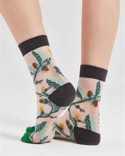 Kadın Japon Kore Tarzı Transparan Çorap Sarmaşık Desen