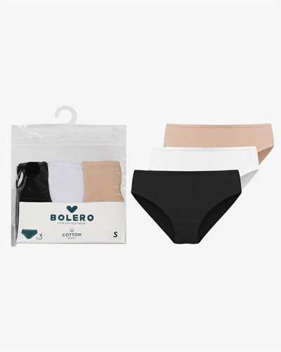 Kadın 3lü Pamuk Slip Külot Düz Set