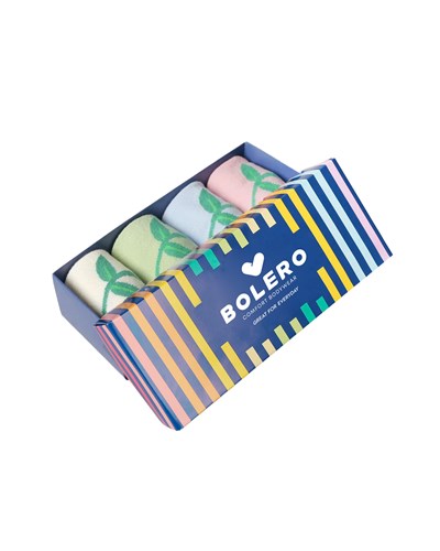 Kadın 4lü Çiçekli Soket Çorap