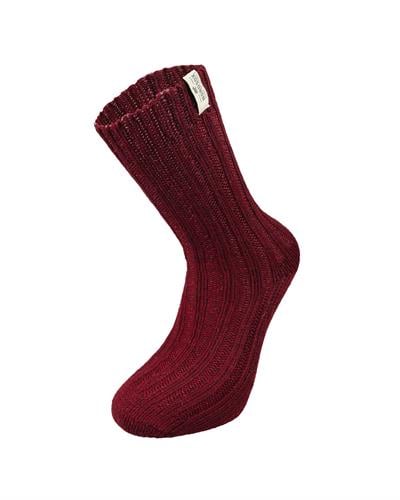 Kadın Alpaka Yün Çorap Bordo