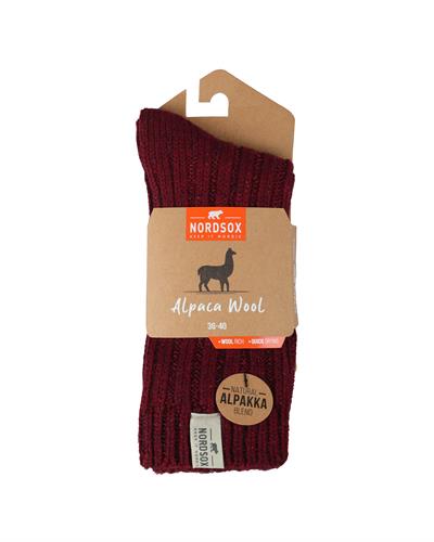 Kadın Alpaka Yün Çorap Bordo
