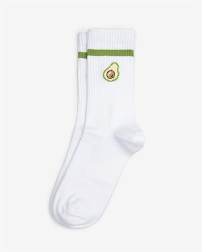Kadın Fitilli Avokado Desenli Çorap Beyaz