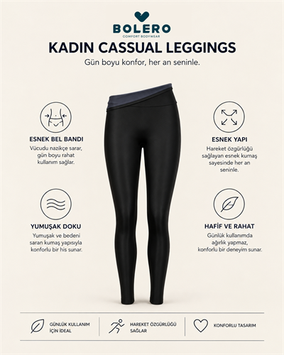 Kadın Casual Toparlayıcı Tayt Siyah
