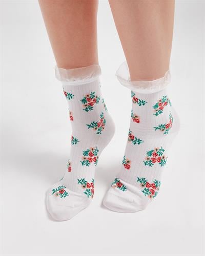 Kadın Çiçekli Tüllü Çorap