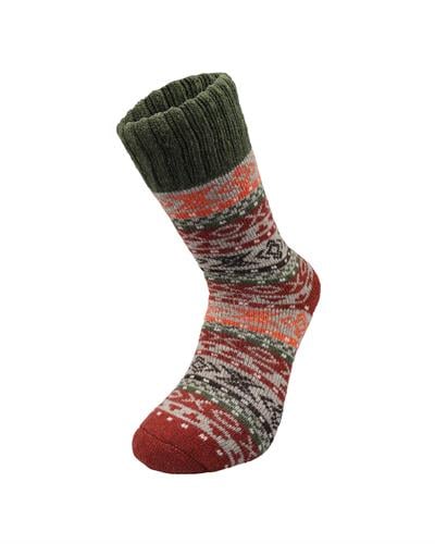 Kadın Etnik Desenli Kalın Yün Çorap