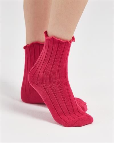 Kadın Fırfırlı Çorap Pembe