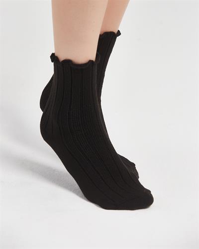 Kadın Fırfırlı Çorap Siyah