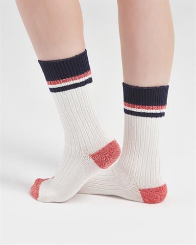 Kadın Fitilli Kışlık Çorap Ekru