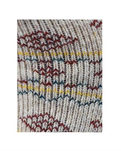 Kadın Geyik Desenli Yün Çorap Krem