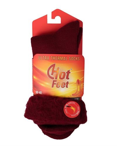 Kadın Kışlık Termal Çorap Bordo