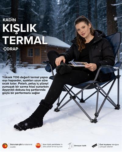Kadın Kışlık Termal Çorap Siyah
