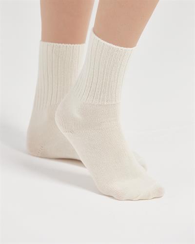 Kadın Okaliptus Kokulu 2li Uyku Çorabı Ekru