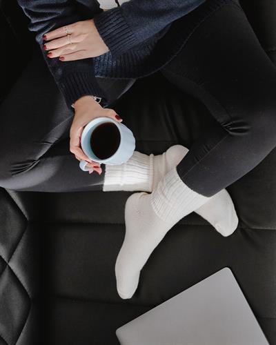 Kadın Okaliptus Kokulu 2li Uyku Çorabı Ekru