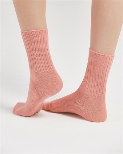 Kadın Gül Kokulu 2li Uyku Çorabı Somon Y.Ağzı