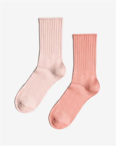 Kadın Gül Kokulu 2li Uyku Çorabı Somon Y.Ağzı