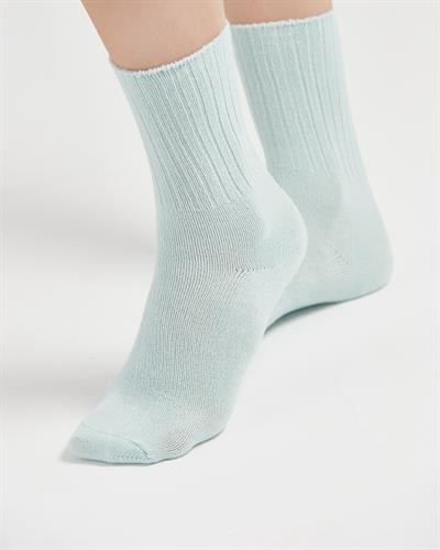 Kadın Okaliptus Kokulu 2li Uyku Çorabı Yeşil Krem