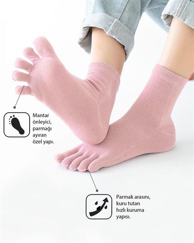 Kadın Parmak Çorap  Pembe 