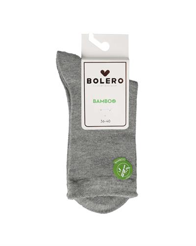 Kadın Premium Dikişsiz  Bambu Çorap Düz Gri