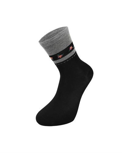 Kadın Premium Dikişsiz  Bambu Çorap Konç Çember Siyah