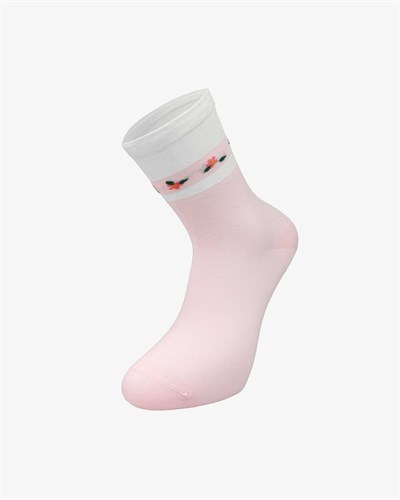 Kadın Premium Dikişsiz Bambu Çorap Konç Çember Pembe