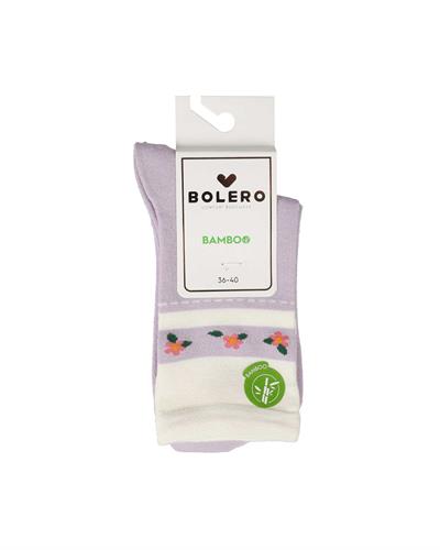 Kadın Premium Dikişsiz  Bambu Çorap Konç Çember Lila