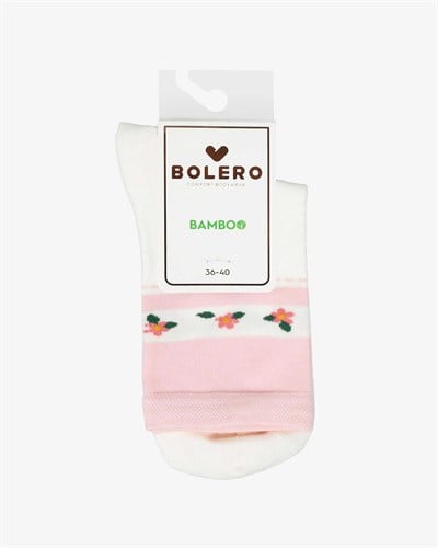 Kadın Premium Dikişsiz  Bambu Çorap Konç Çember Ekru