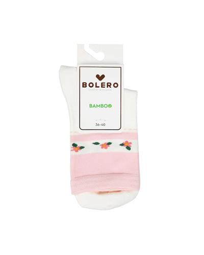 Kadın Premium Dikişsiz  Bambu Çorap Konç Çember Ekru