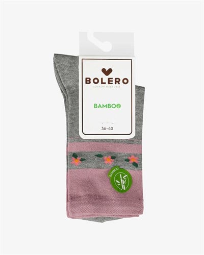 Kadın Premium Dikişsiz Bambu Çorap Konç Çember Gri