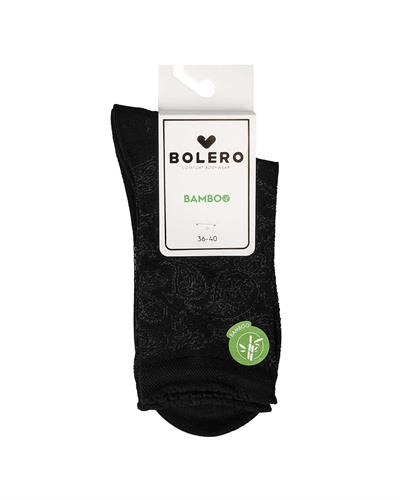 Kadın Premium Dikişsiz Bambu Çorap Şal Desen Siyah