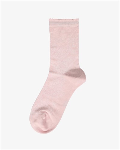 Kadın Premium Dikişsiz Bambu Çorap Şal Desen Pembe