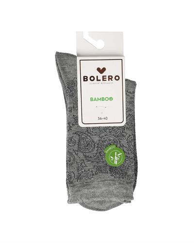 Kadın Premium Dikişsiz Bambu Çorap Şal Desen Gri