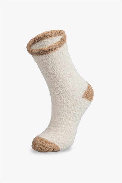 Kadın Soft Touch 2li Peluş Ev Çorabı Kahve Leopar