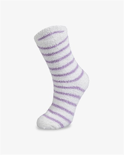 Kadın Soft Touch 2li Peluş Ev Çorabı Lila Papatya