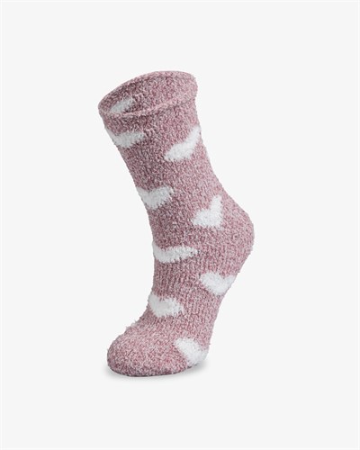 Kadın Soft Touch 2li Peluş Ev Çorabı Pembe Kalp