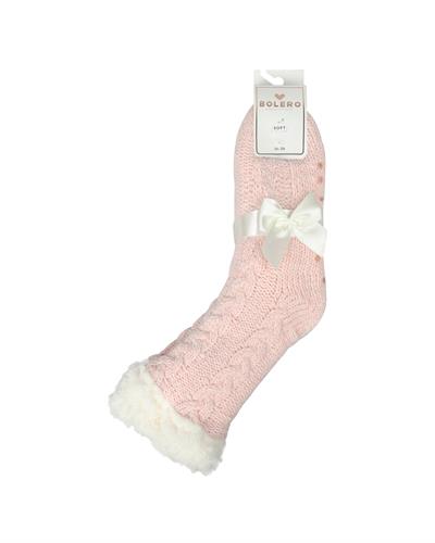 Kadın Şönil İçi Polarlı Ev Çorabı Pembe