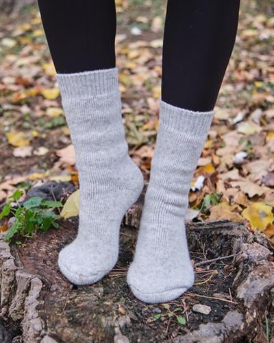 Kadın Outdoor Termal Yün Çorap Ekru