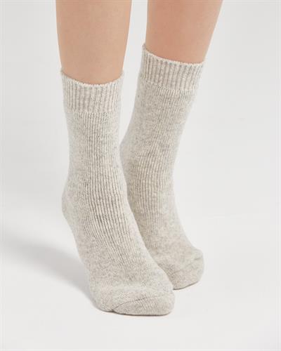 Kadın Outdoor Termal Yün Çorap Ekru