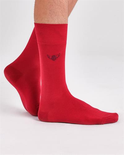 Kırmızı Renkli Düz Merserize Çorap