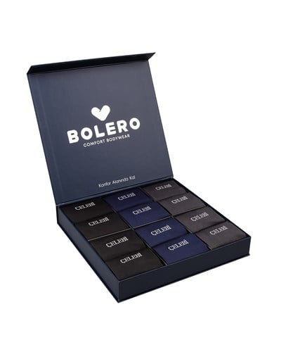 Kişiye Özel Premium Dikişsiz 12li Bambu Çorap Kutulu 