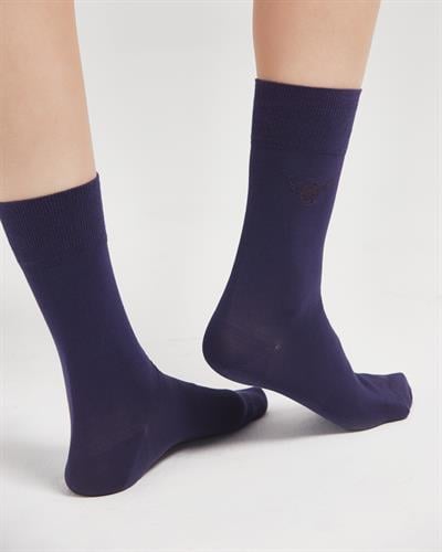 Lacivert Renkli Düz Merserize Çorap