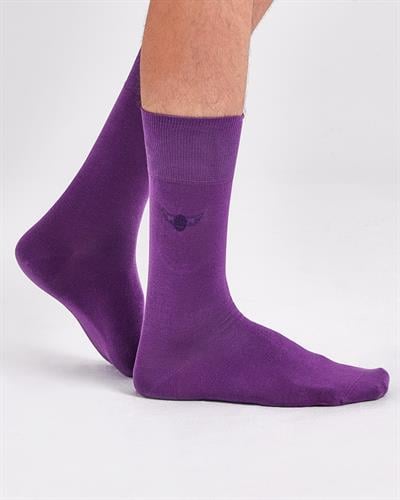 Mor Renkli Düz Merserize Çorap