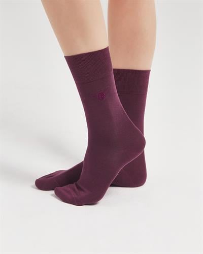Mor Renkli Düz Merserize Çorap