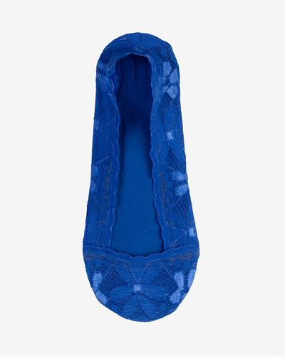 Kadın Lazer Kesim Dantel Desenli Babet Çorap Lacivert