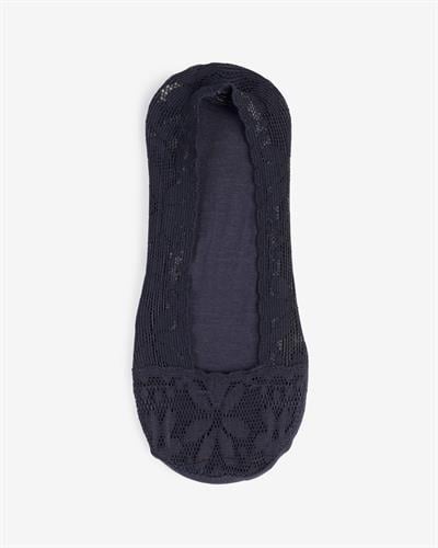 Kadın Lazer Kesim Dantel Desenli Babet Çorap Siyah