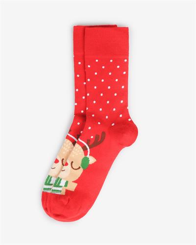 Kadın Yılbaşı Geyikli Çorap Hediye Kutulu