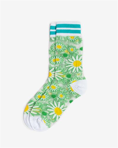 Kadın Japon Kore Tarzı Transparan Çorap Papatya Desen