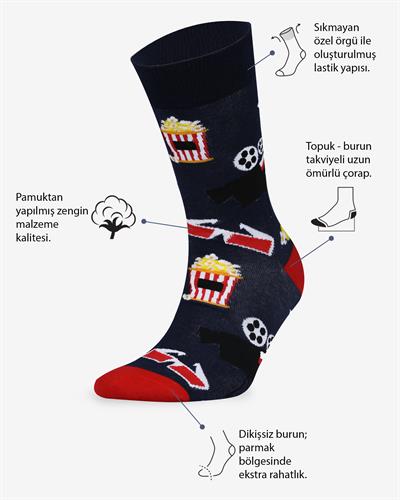 Popcorn Cinema Eşi Farklı  Çorap